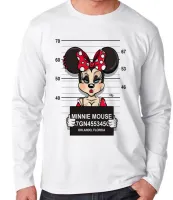 Camiseta manga longa Infantil ou Adulto Minnie mouse disney presa prisão - Foto 3
