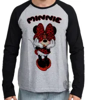 Camiseta manga longa Infantil ou Adulto Minnie mouse tope rosto mickey disney - Foto 3