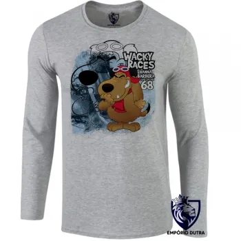 Camiseta manga longa Infantil ou Adulto Muttley rabujento corrida maluca wacky races