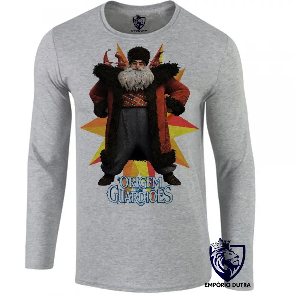 Camiseta manga longa Infantil ou Adulto Origem dos Guardiões papai noel Imagem