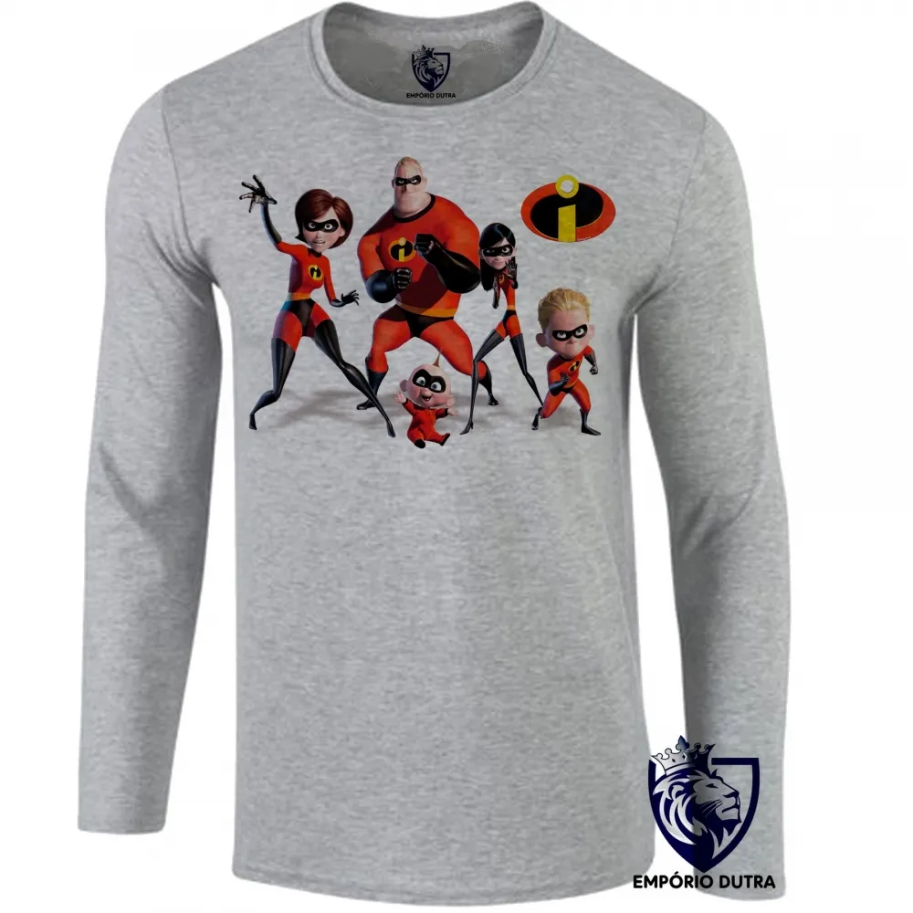 Camiseta manga longa Infantil ou Adulto Os Incríveis super herois Imagem