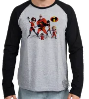 Camiseta manga longa Infantil ou Adulto Os Incríveis super herois - Foto 2