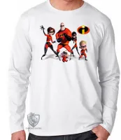 Camiseta manga longa Infantil ou Adulto Os Incríveis super herois - Foto 3