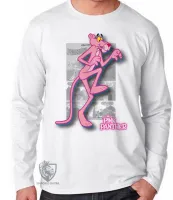Camiseta manga longa Infantil ou Adulto Pantera cor de rosa hq - Foto 3