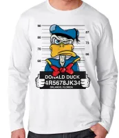 Camiseta manga longa Infantil ou Adulto pato donald disney preso - Foto 3