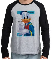 Camiseta manga longa Infantil ou Adulto Pato Donald quack amigo mickey - Foto 2
