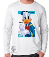 Camiseta manga longa Infantil ou Adulto Pato Donald quack amigo mickey - Foto 3