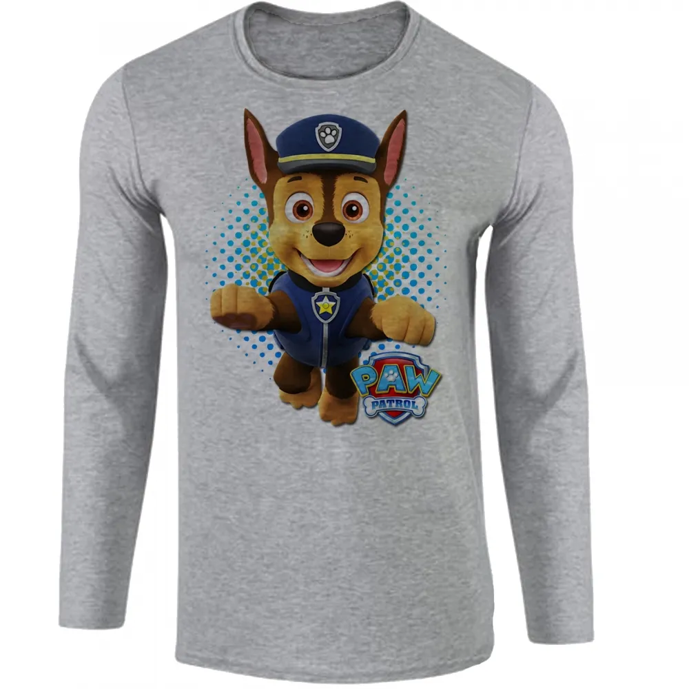 Camiseta manga longa Infantil ou Adulto Patrulha Canina Chase Imagem