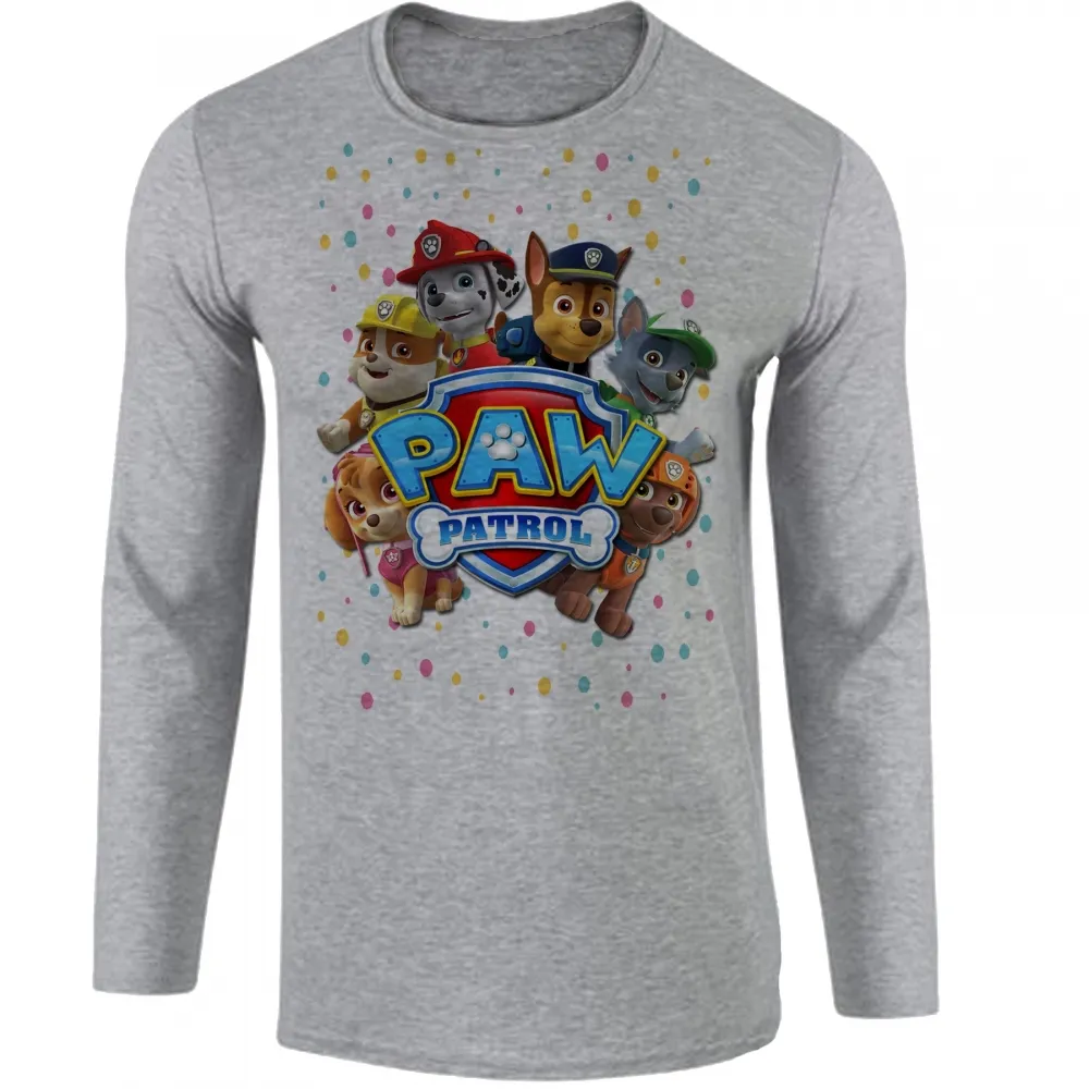Camiseta manga longa Infantil ou Adulto Patrulha Canina Equipe Imagem
