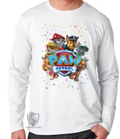 Camiseta manga longa Infantil ou Adulto Patrulha Canina Equipe - Foto 2