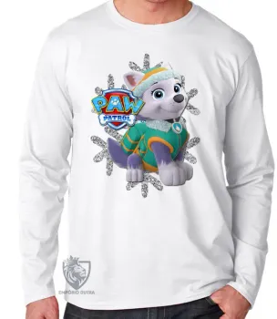 Camiseta manga longa Infantil ou Adulto Patrulha Canina Everest - Foto 2