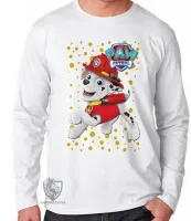 Camiseta manga longa Infantil ou Adulto Patrulha Canina Marshall - Foto 2