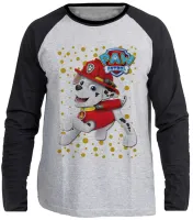 Camiseta manga longa Infantil ou Adulto Patrulha Canina Marshall - Foto 3