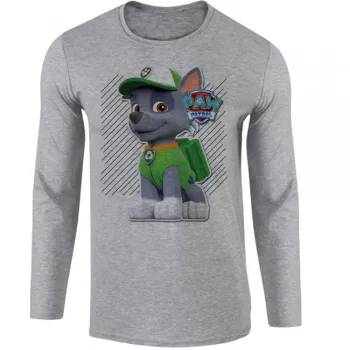 Camiseta manga longa Infantil ou Adulto Patrulha Canina Rocky