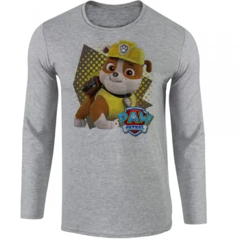 Camiseta manga longa Infantil ou Adulto Patrulha Canina Ruble