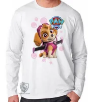 Camiseta manga longa Infantil ou Adulto Patrulha Canina Skie - Foto 2