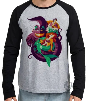 Camiseta manga longa Infantil ou Adulto Pequena Sereia - Foto 2