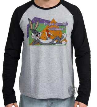 Camiseta manga longa Infantil ou Adulto Pernalonga coelho looney tunes velhinho - Foto 2