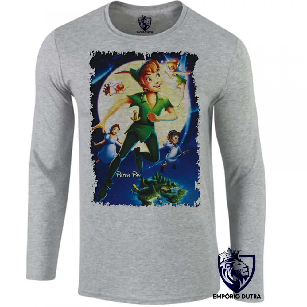 Camiseta manga longa Infantil ou Adulto Peter Pan e fada sininho Imagem