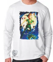 Camiseta manga longa Infantil ou Adulto Peter Pan e fada sininho - Foto 3