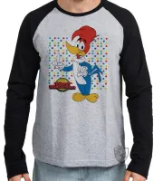 Camiseta manga longa Infantil ou Adulto Pica Pau bolinhas - Foto 2