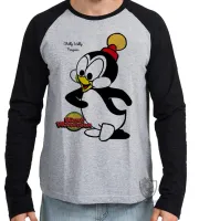 Camiseta manga longa Infantil ou Adulto Pica Pau Chilly willy Pinguim - Foto 2