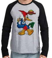 Camiseta manga longa Infantil ou Adulto Pica Pau Louco anos 60 - Foto 2