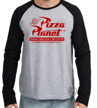 Camiseta manga longa Infantil ou Adulto Pizza Planet toy story - Foto 2