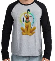 Camiseta manga longa Infantil ou Adulto Pluto cachorro pateta mickey - Foto 2