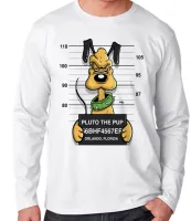 Camiseta manga longa Infantil ou Adulto Pluto disney preso prisão cachorro - Foto 3