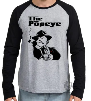 Camiseta manga longa Infantil ou Adulto Popeye poderoso chefão the godfather - Foto 2