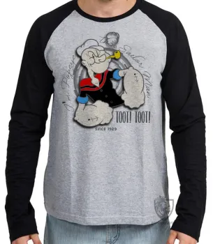 Camiseta manga longa Infantil ou Adulto Popeye sailor marinheiro mar brutus - Foto 2