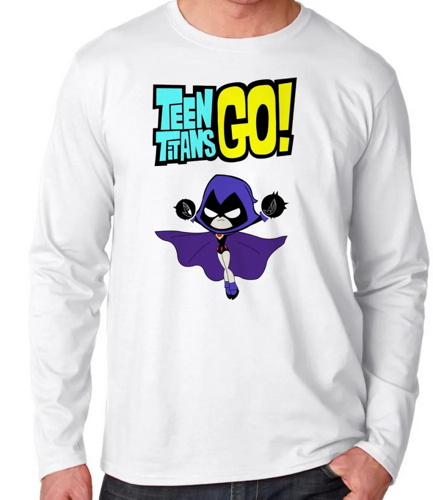 Camiseta manga longa Infantil ou Adulto ravena jovens titas titan go teen desenho