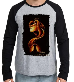 Camiseta manga longa Infantil ou Adulto Rei Leão disney Lion King Mufasa Simba filho - Foto 2