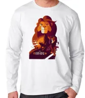 Camiseta manga longa Infantil ou Adulto rei leão escar simba disney desenho - Foto 3