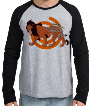 Camiseta manga longa Infantil ou Adulto Rei Leão Lion King  Scar minhas costas doem - Foto 2