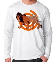 Camiseta manga longa Infantil ou Adulto Rei Leão Lion King  Scar minhas costas doem - Foto 3