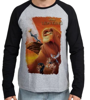 Camiseta manga longa Infantil ou Adulto Rei Leão Lion King Mufasa Simba Africa Disney - Foto 2