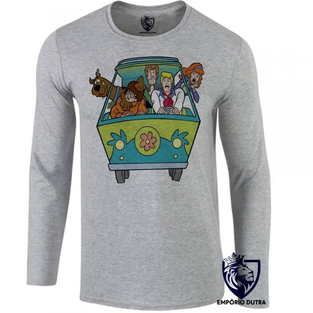 Camiseta manga longa Infantil ou Adulto Scooby doo desenho antigo personagens carro