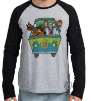 Camiseta manga longa Infantil ou Adulto Scooby doo desenho antigo personagens carro - Foto 2