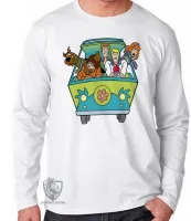 Camiseta manga longa Infantil ou Adulto Scooby doo desenho antigo personagens carro - Foto 3