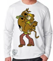 Camiseta manga longa Infantil ou Adulto scooby doo salsicha hanna barbera desenho antigo - Foto 2