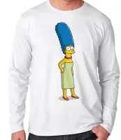 Camiseta manga longa Infantil ou Adulto simpson marge Mãe bart lisa maggie - Foto 3