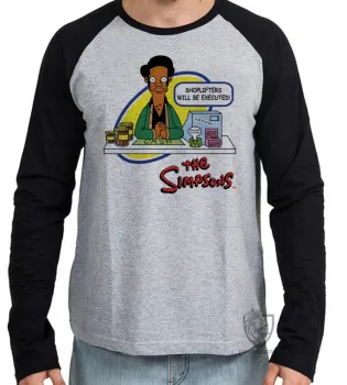 Camiseta manga longa Infantil ou Adulto Simpsons apu indiano homer bart lisa - Foto 2