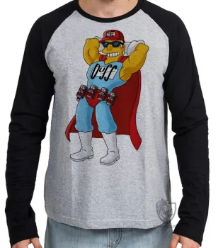 Camiseta manga longa Infantil ou Adulto Simpsons Duff Man duffman cerveja homer - Foto 2