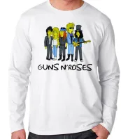Camiseta manga longa Infantil ou Adulto simpsons guns in roses banda rock musica - Foto 2