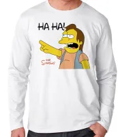 Camiseta manga longa Infantil ou Adulto Simpsons Nelson HAHA bart lisa amigos - Foto 3