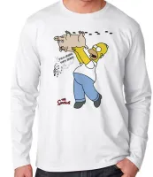 Camiseta manga longa Infantil ou Adulto simpsons porco aranha homer filme - Foto 2