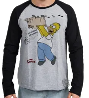 Camiseta manga longa Infantil ou Adulto simpsons porco aranha homer filme - Foto 3