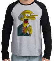 Camiseta manga longa Infantil ou Adulto simpsons sr burns chefe homer bart lisa marge - Foto 2